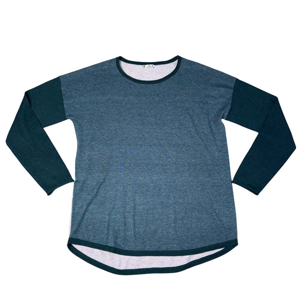 Smartwool Knit Top Womens Blue Teal Excellent Merino Wool Colorblock LongSleeve